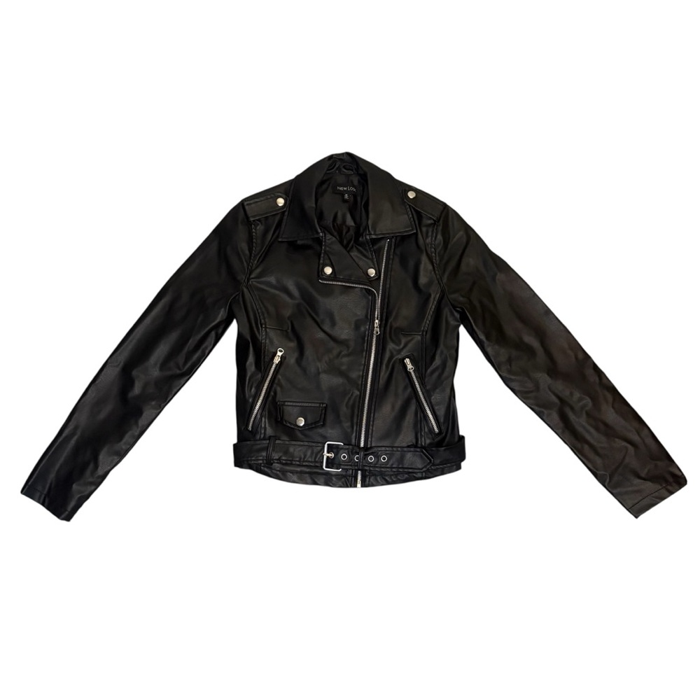 New Look Black Leather Biker Jacket